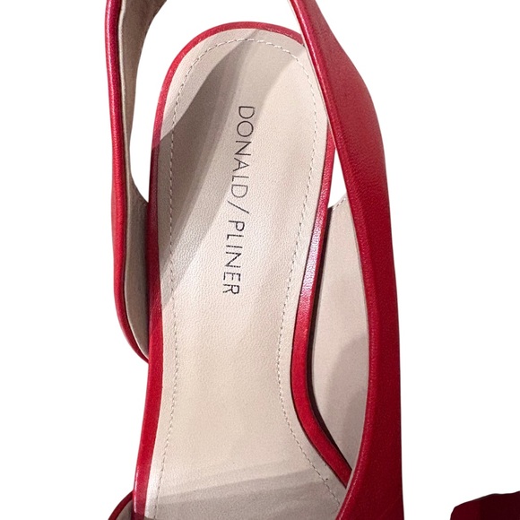 Donald J.Pliner Ella Red Leather Women's Slingback High Heels.Red Leather Shoes - Picture 3 of 16